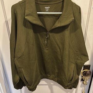 Olive Green Quarter-Zip Pullover